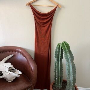 SHEIN Rust Orange Maxi Dress